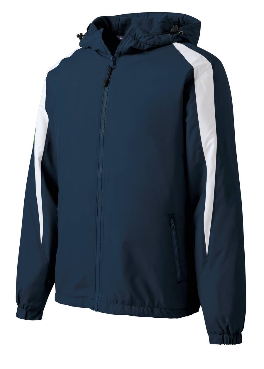 Sport-Tek® Fleece-Lined Colorblock Jacket — True navy white